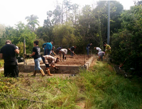 Canyon Classroom in the organic garden.