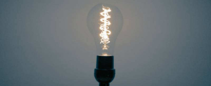 lit up light bulb