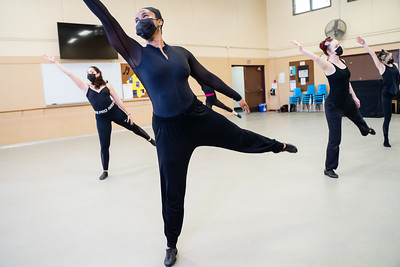 dance students practicing in studio